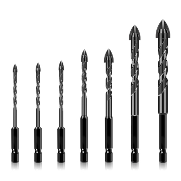 Hktools 12mm Hex Shank Cross Tipps Glasfliesen Twist Bohrer Bit Set - Heißer Verkauf