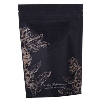 Biodegradable PLA Zipper Stand Up Coffee Packaging Paper Bag