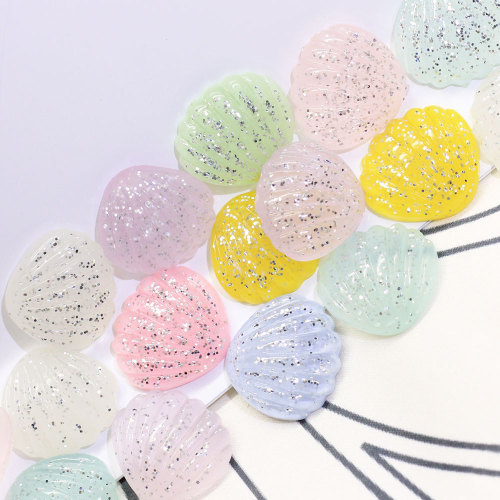 Glitter Mini Sea Shell Cabochon Resin Beads 100pcs Charms DIY Decor Craft Decoration Υπνοδωμάτιο στολίδια Κοσμήματα Στολίδι Κατάστημα