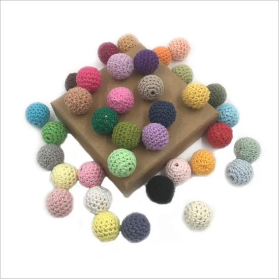 Wood Teething Beads DIY wooden crochet beads teether for making rattle teething or nursing necklace pacifier