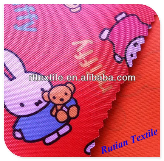 Printed Oxford 210D PVC coated fabric for bag