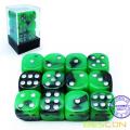 Bescon Two Tone Glowing Dice D6 16mm 12pcs Set SPOOKY ROCKS, 16mm Six Sided Die (12) Block of Glowing Dice