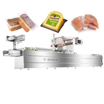 New Large Automatic Tray Feed Vacuum Packing Machine - Electric Drive for Wood Paper Pouch Packaging