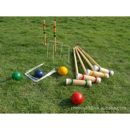 Eastommy venta caliente juego de croquet para seis jugadores al aire libre