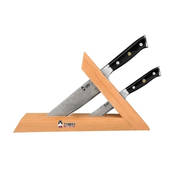 G10 Handle Japanese Damascus Steel Kitchen Knife Set with Triangle Wood Stand