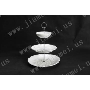 3-layer cake pan/fruit pan/serving dish/muffin pan/pastry plate w/bowl