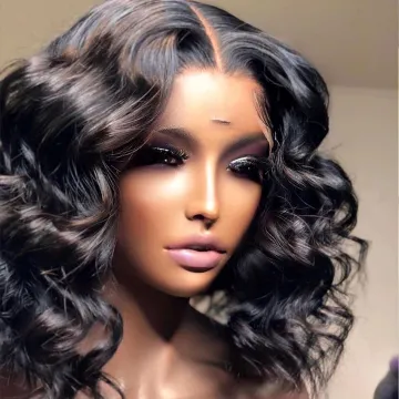 150% Ombre Blonde Lace Front Human Hair Wig Straight Remy 1B/613 Colored Human Hair Bob Wigs Deep Part Swiss Lace Wig