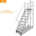 Plataforma móvil Ladder Warehouse escalera de escalada de nueve pasos