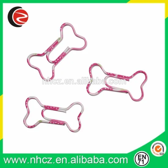 Heart tranfer printing Bone Shaped Paper Clips,colorful paper clips