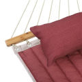 Double Hammock Quilted Fabric Hammock com madeira de bambu