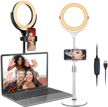 Adjustable Selfie Ring Light with Phone Holder & Stable Base