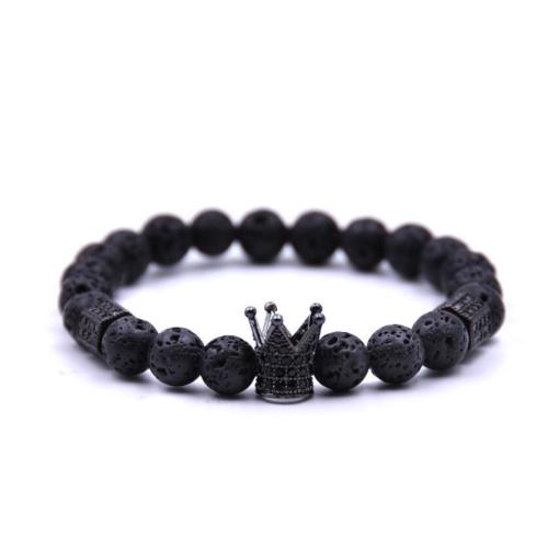 Lava stone Crown Bracelet for women Girl