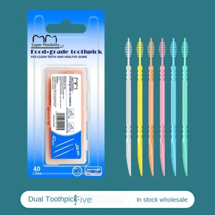 TIGARL Portable Reusable Dental Floss Picks & Interdental Brushes
