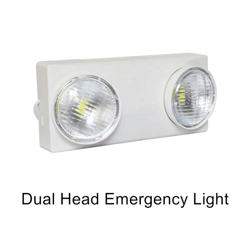 Luz de emergencia LED de doble cabezal con batería de respaldo