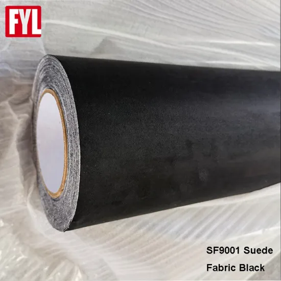 Black Car Interior Vinyl Micron Suede Fabric