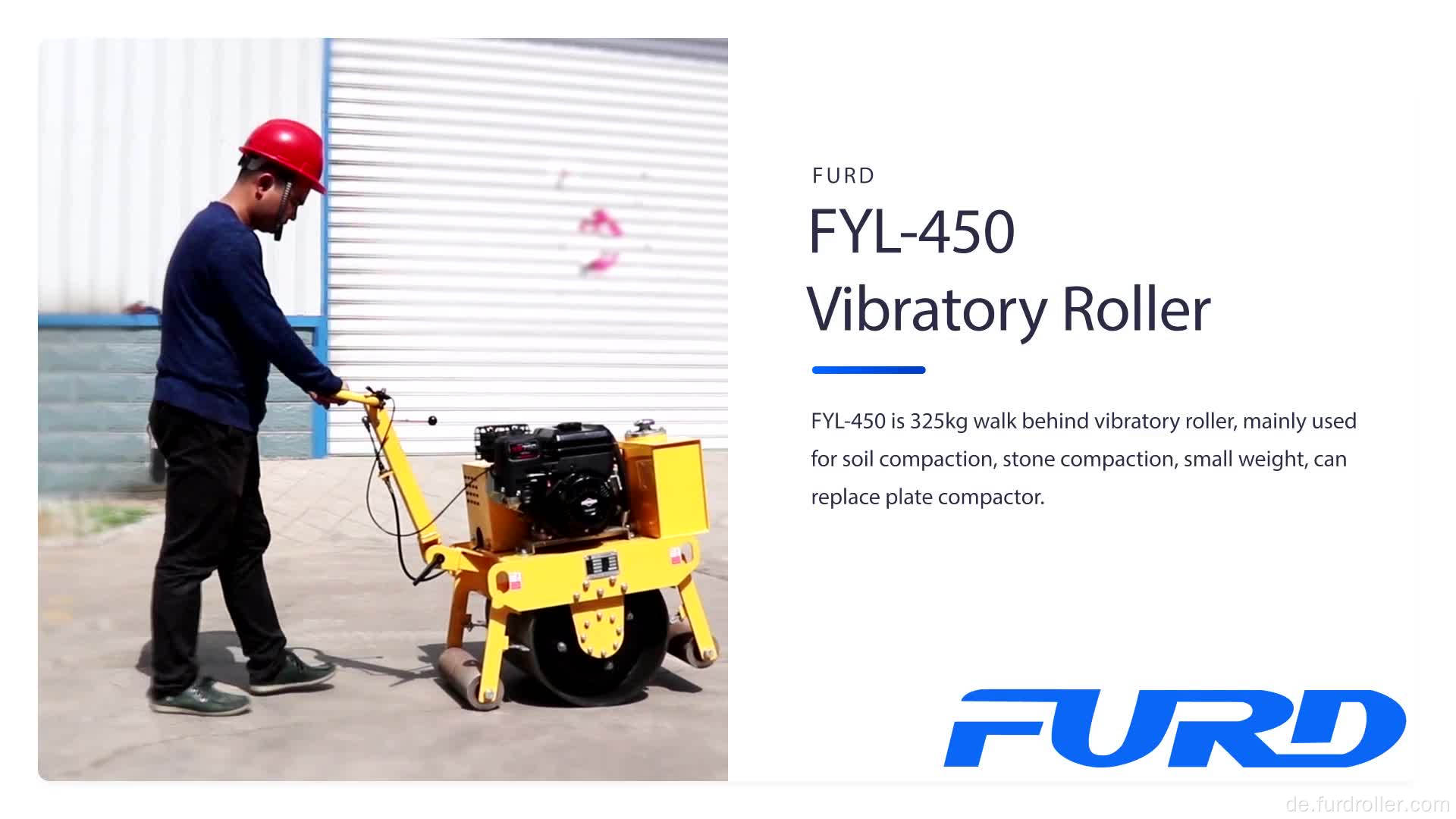 200 kg Baby Roller Compactor Manuelle Vibrationsrolle (FYL-450)