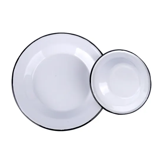 Kitchenware Ceramic Plate Enamel Oval Plates 3 Compartments Round Plates for Hotels and Resturants