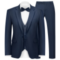 WYWK Men's 3-Piece Suit Prom Wedding Set-Navy Blue-XXS