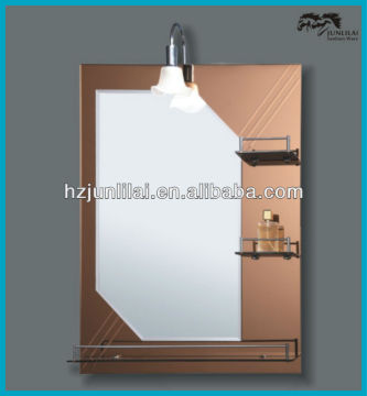 Hot Sale Double Layer Decorative Bathroom Mirror With Shelf And Lights
