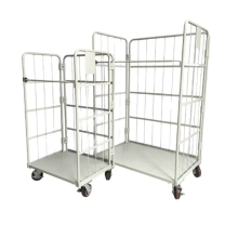 Supermarket Logistics Transfer Vehicle Galvanized Metal Logistic Roll Trolley Supplier