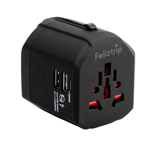 Portable Multi-Specification Anti-Electric Shock Fast Charging Universal Travel Adapter with USB Ports