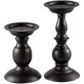 Pemegang Lilin Pilar Black Metal Set 2