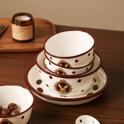 Bunny Easter Vintage Peter Rabbit 4-Person Microwaveable Ceramic Dinner Set