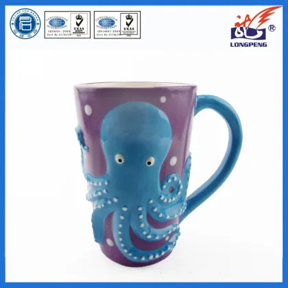 Ceramic Ocean Series Octopus Ceramic 3D Coffee Mugs,Ceramic Octopus Mugs
