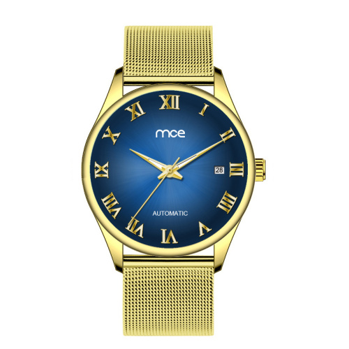 OEM logo mesh men automatic minimalist watch