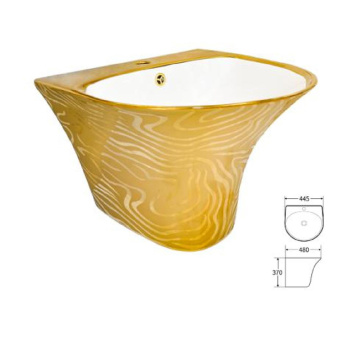 Gold Color Wall Hung Wash Basin