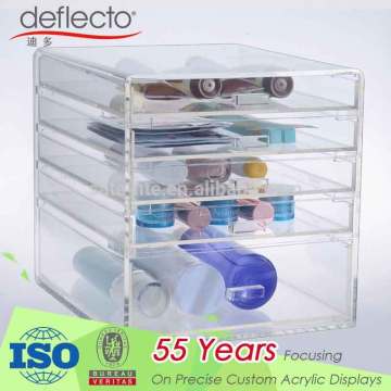 Acrylic cosmetics makeup and jewelry storage case display