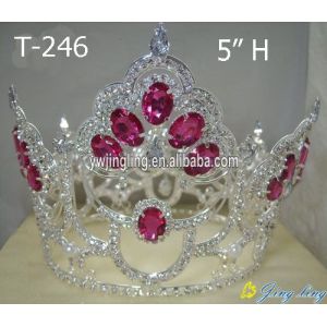 Wholesale Cheap Pink Crystal Full Round Crowns