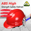 Capacete de segurança com costela única em material ABS vermelho