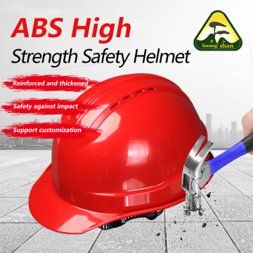 Capacete de segurança com costela única em material ABS vermelho