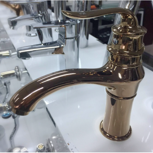 Rubinetto miscelatore lavabo in ottone oro rosa