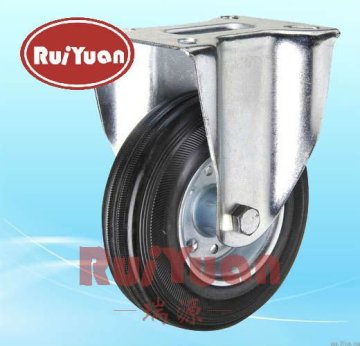 48 Series European type light duty black rubber wheel,roller bearing, Swivel castors with top plate fixed industrial caster