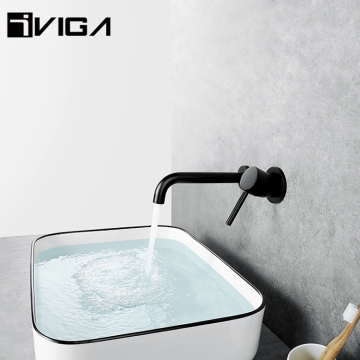 Modern Wall-Mounted Bathroom Faucet - Single Handle Basin Mixer Tap