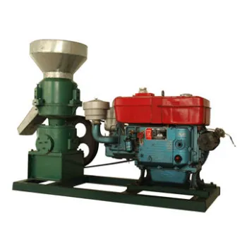 High capacity wood pellet mill with diesel engine