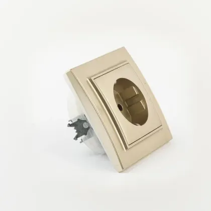 Golden 16A Earthed Flush Socket with Shutter Elendax