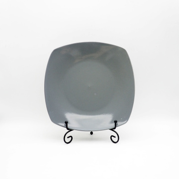 Neues Design Großhandel Geschirr moderner Platz billiger Farbglasur mit weißem Rand 12PCS -Geschirr Keramik Set