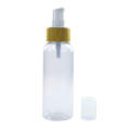 Spray plastic bottle with bamboo pump lotion cap