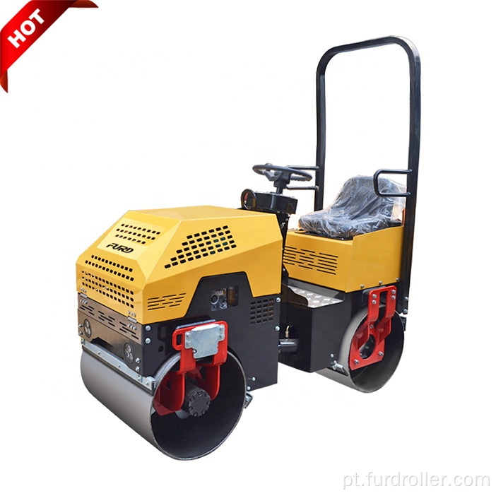 Asfalto da mini máquina do compressor rolo compactador vibratório em tandem de 1 tonelada