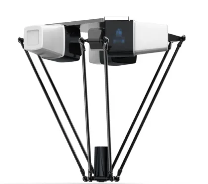 Automatic Moving Products with Packing Line and Parallel Robot Arms