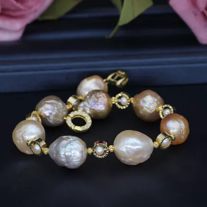 Colorful Freshwater Baroque Pearl Bracelet