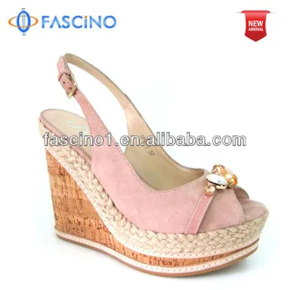 Pink Leather Wedge Shoes 2013