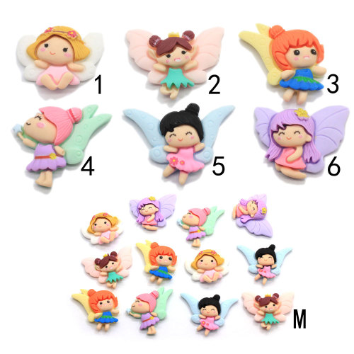 Cute Fairy Girls Flatback Resin Cabochon Artificial Cartoon Angel Handmade Ornament Accessory for Necklace Pendants Decor