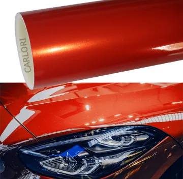 metallic gloss orange car wrap vinyl