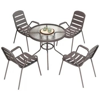 Plastic Woven Weaving Outdoor Rattan Furniture Patio Table and Chairs
