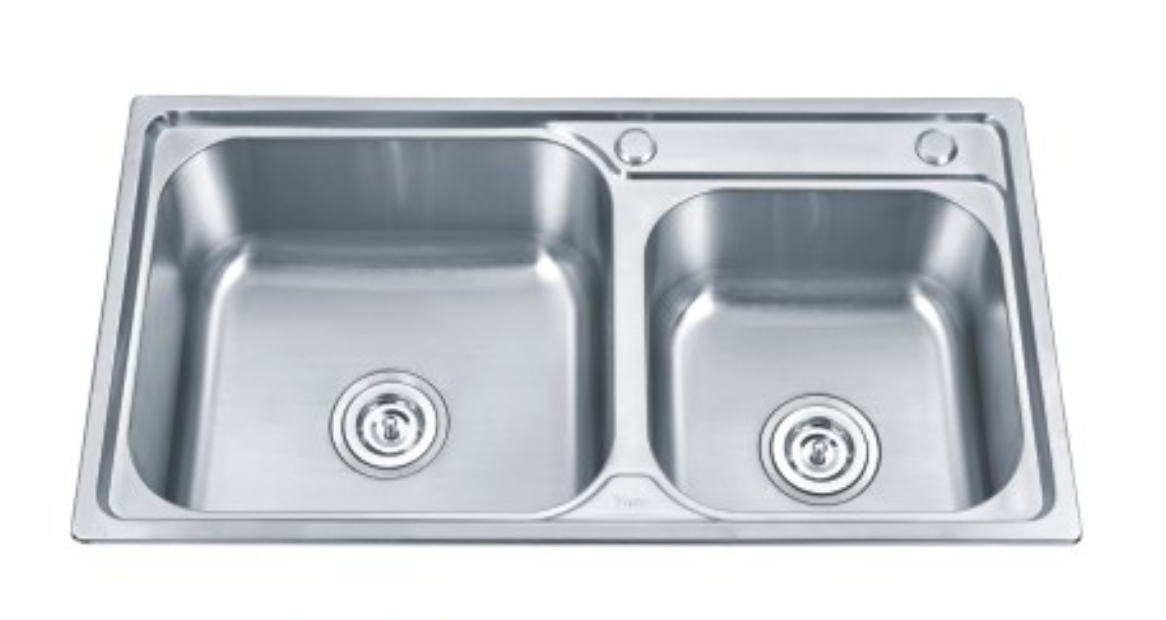 Fregadero utilitario de doble cubeta de acero inoxidable