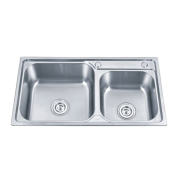 Bồn rửa bát đôi bằng thép không gỉ